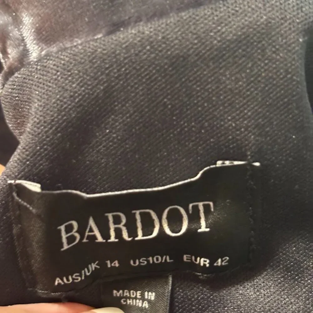 BARDOT Charcoal Black Velvet Dress with Long Sleeves - Size Large - Picture 10 of 11